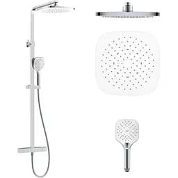 Душова система із термостатом Imprese Centrum LT верхній душ 255 мм ABS квадрат хром T-15260LT, Хром