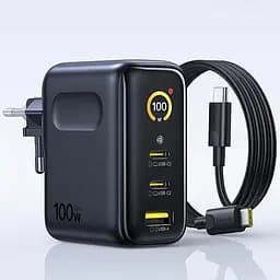 МЗП Baseus PicoGo AE21 Fast Charger 100W (1USB-A/2C) + кабель Type-C to Type-C (E0121B) Cosmic Black - мініатюра 5