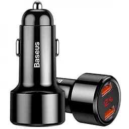 Автомобільний зарядний пристрій Baseus with Display 2USB 6A CCMLC20A-01 Black