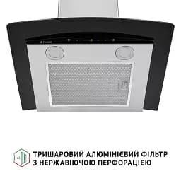 Витяжка декоративна зі склом Perfelli GRASSI 6PWX INOX - мініатюра 6