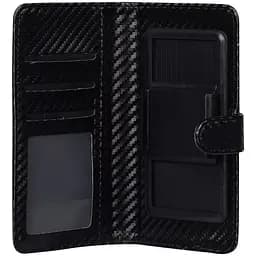 Чохол-книжка Toto Book Carbon Fiber Universal Cover 5.8-6.5" Black - мініатюра 3