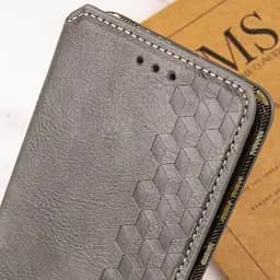 Шкіряний чохол-книжка Getman Cubic PU для Realme 11 4G Сірий - мініатюра 8