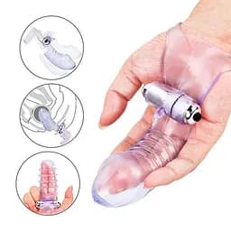 Вібратор на палець SexFinger силіконовий з вібрацією для жінок 16 см прозорий