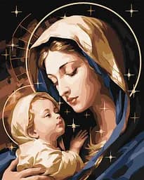 Набор для рисования по номерам. КНО8414 "Любов матері з фарбами металік" 40х50см