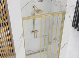 Душові двері Rea Alex 90 brushed gold REA-K2506, прозорий, золотий - мініатюра 6