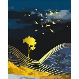 Картина по номерам Brushme Природа ночи с золотой краской 40x50 см