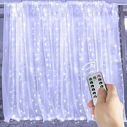 Гірлянда штора крапля роси Sun Lamp 3х3 м 300 LED з пультом і USB живленням біле світло - мініатюра 2