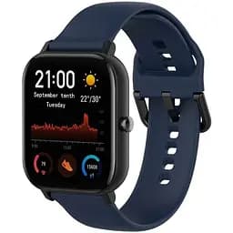 Ремінець силіконовий BeWatch для Xiaomi Amazfit BIP/GTS/GTR L 20 мм Темно-синій (1012389B)