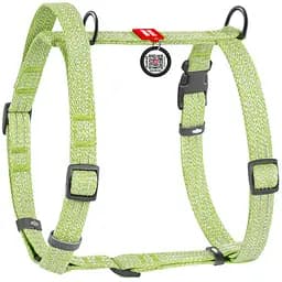 Шлея для собак Waudog Re-cotton H-подібна з QR паспортом світловідбиваюча M 43-60 см салатова