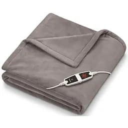 Beurer Електроковдра, 200х150см, 150Вт, 6 режимів, фліс, сірий