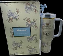 Термокухоль Stanley Quencher H2.0 Tumbler з неіржавкої сталі 1,18 л Vintage Blue Bow KT6007857