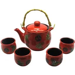 Сервіз керамічний чайник та 4 піали (чайник 1100 мл піала 125 мл) (28х16х12 см)