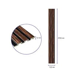 Рейка декоративна Wall Sticker PS 2900х120х12 мм Темний горіх SW-00001745 - мініатюра 5