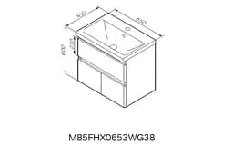 Тумба з раковиною AM.PM X-Joy підвісна 65, білий глянець M85-FHX0653-WC0653WG38, Білий - мініатюра 2