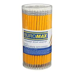 Олівець графітовий CLASSIC BM.8500 BUROMAX, HB, з гумкою, жовтий корпус (4823078957597) - мініатюра 2