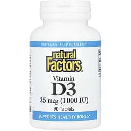 Вітамін D3 Natural Factors Vitamin D3, 1000 МО 90 таблеток