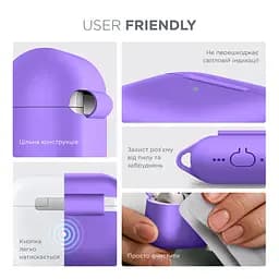 Силіконовий чохол для навушників Apple AirPods 4, Hang Case, фіолетовий, ультратонкий захисний кейс товщиною 2 мм, захист від подряпин, пилу та ударів, компактний, з карабіном для кріплення, ArmorStandart (ARM81292) - мініатюра 5
