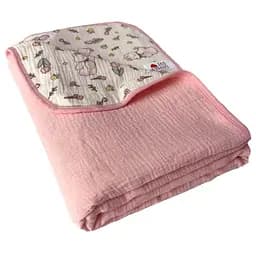 Плед Дитячий Lovely Svi Бавовна Муслін 100 х130 см - двосторонній - Рожевий (601254)