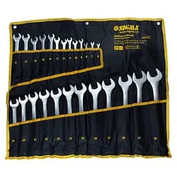 Ключи рожково-кидочные Sigma 25 шт 6-32 мм CrV satine (тк чехол) (6010141)