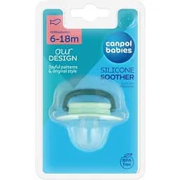 Пустушка Canpol babies Toys силіконова анатомічна 6-18 міс. зелена (23/257_gre2) - мініатюра 3