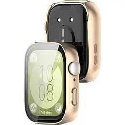 Чохол-накладка DK Huawei Watch Fit 3 Пластик Gloss Скло Full Cover (gold) - мініатюра 2