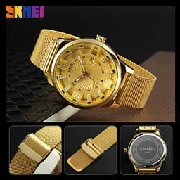 Годинник чоловічий наручний Skmei 9166 Gold gold оригінал - мініатюра 5