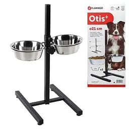 Flamingo H-Stand With Dishes фламінго миски для собак на штативі, нержавійка, s, 2х1,5 л 1.75 h=60 см