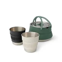 Набор посуды Sea to Summit Detour Stainless Steel Kettle Cook Set (чайник+2 чашки) Серый-Зеленый