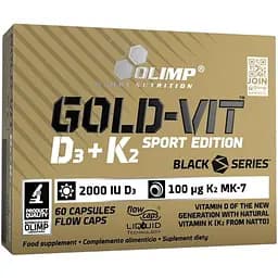 Витамины и минералы Olimp Sport Nutrition Sport Edition Gold-Vit D3+K2, 60 капсул