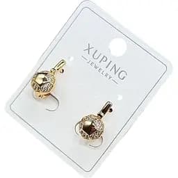 Сережки Xuping з підвісним елементом і камінцями гіпоалергенне медичне золото