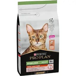 Сухой корм для взрослых стерилизованных кошек Purina Pro Plan Sterilised Adult 1+ Vital Functions с лососем 1.5 кг (12370357)