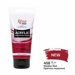Краска акриловая Rosa Studio Краплак красный 458, 75 мл