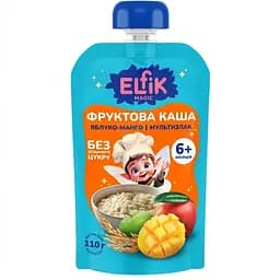 Уцінка. Каша фруктова Elfik Magic Яблуко-манго-мультизлак 110 г 9 шт.