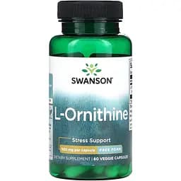 Аминокислота Swanson L-Ornithine 500 mg 60 капсул