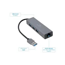 Адаптер USB-A to Gigabit Ethernet, 3 Ports USB 3.1 Gen1 Cablexpert (A-AMU3-LAN-01) - мініатюра 3