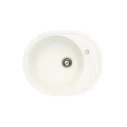 Кухонная мойка из искусственного камня овальная WiZ №4 580х470 мм (Белая)