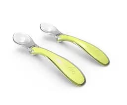 Набір силіконових ложок Nuvita Easy Eating, жовтий, 2 шт. (NV8480Lime)