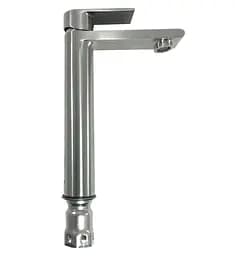 G1099-22 Змішувач для умивальника високий нержавіюча сталь гайка (сатин) Ø35 Gappo Satenresu-KO 1/8 Хром матовый