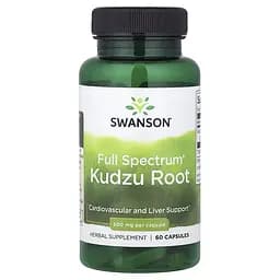 Корінь кудзу Swanson Kudzu Root 500 mg Full Spectrum, 60 капсул для підтримки серця та печінки