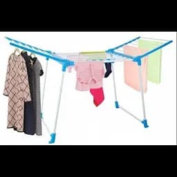 Сушарка для білизни розкладна біла з синім Clothes dryer 154x59x108см - мініатюра 2