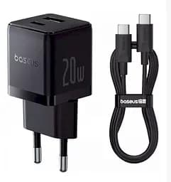 Мережевий адаптер Baseus Palm Fast Charger C+U 20 W + Cable Type-C to Type-C P10111608113-01 Чорний