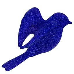 Елочная игрушка MIS LT Птичка 8х6х4 см синий