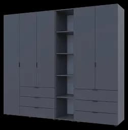 Комплект Doros Гелар з Етажеркою Графіт 2+3 ДСП 231.9х49.5х203.4 (42005057) - мініатюра 3