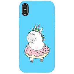 Чохол-накладка Toto Matt TPU 2 mm Print Case Apple iPhone XS Max #3 Unicorn Donut Sky Blue