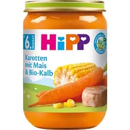 Уцінка. Органічне пюре НіРР морква з кукурудзою та органічною телятиною 190 г 