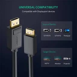 Кабель мультимедійний DisplayPort M to DisplayPort M 3.0m V1.2 Ugreen (10212) - мініатюра 3