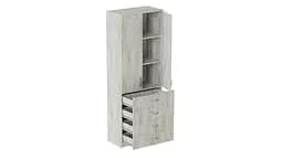 Шкаф Анжело Ferrum-decor на 3 полок с 2 дверями и 4 ящика 1900x700x380 ДСП Бетон 16 мм (FRD-105030)