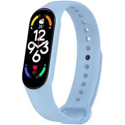 Силиконовый ремешок для Xiaomi Mi Band 7/6/5 Голубой / Light Blue