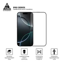 Захисне скло на Apple iPhone 16 Pro з олеофобним покриттям, Pro, повне проклеювання, антистатичний і пиловідштовхуючий шар, 9H, самоклеючеся, 2.5D, на весь екран, антистатичний клей, ArmorStandart (ARM87027) - мініатюра 2