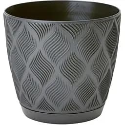 Горщик для квітів Form-Plastic Flow-15 з підставкою 1.75 л антрацит (5015-014)